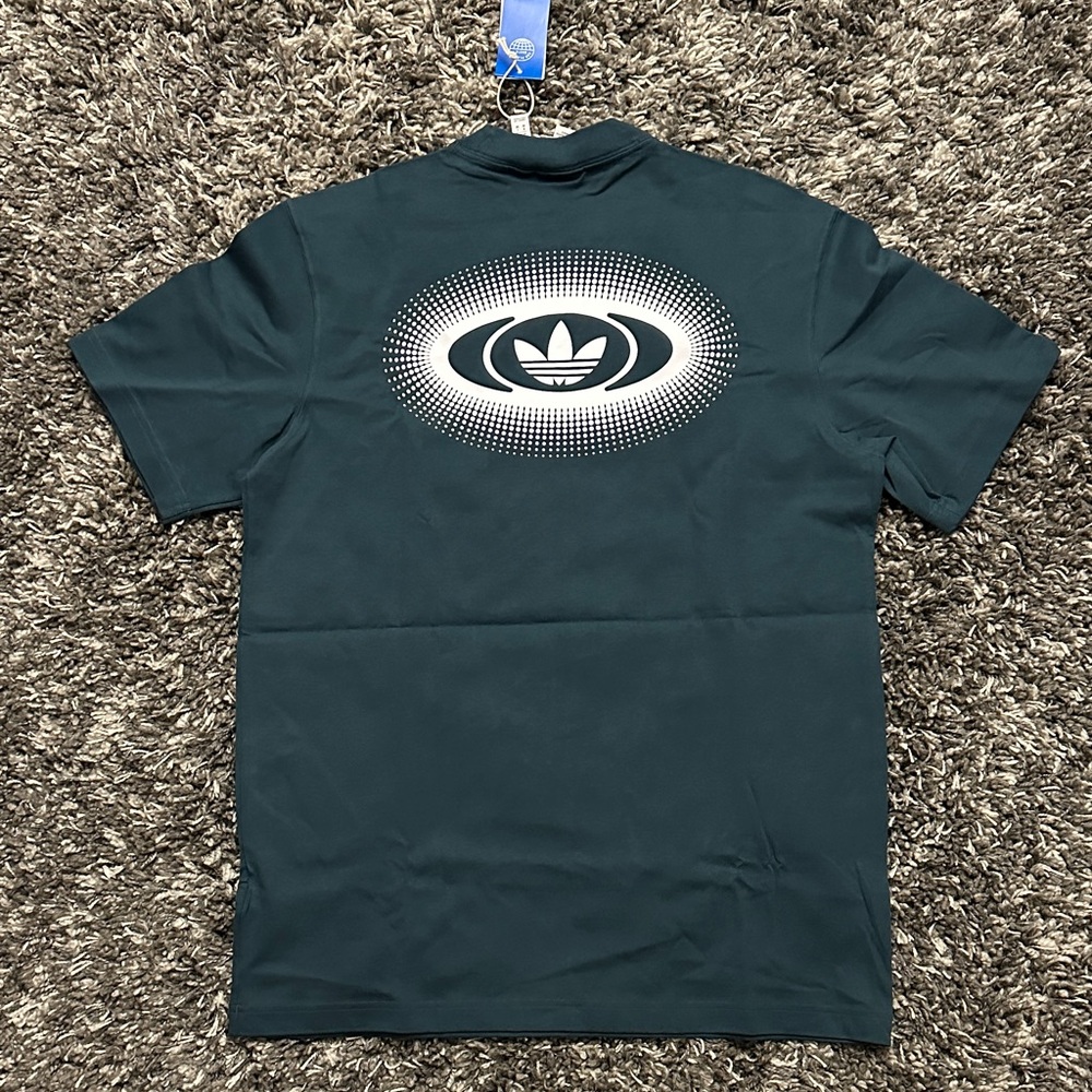New Adidas Men's Dark Teal Short Sleeve Tee - Picture 2 of 5